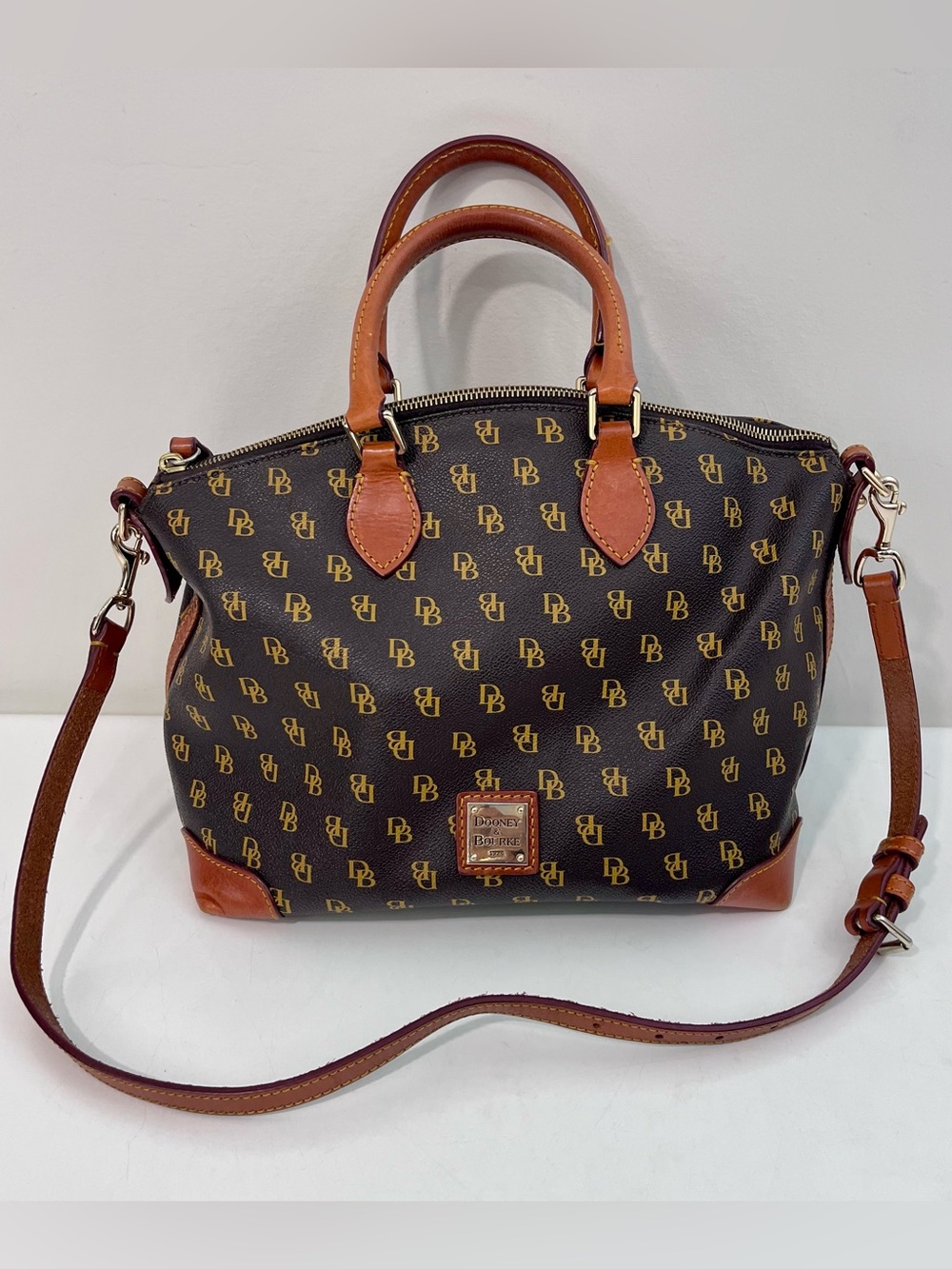 Dooney & Bourke Gretta Signature Satchel Brown Monogram